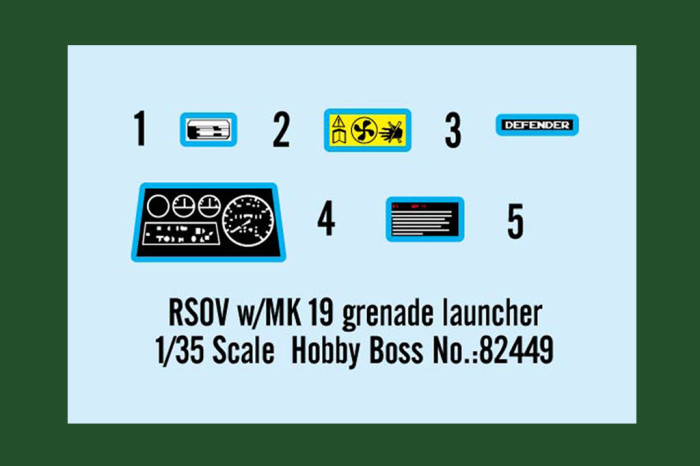 HobbyBoss 82449 1/35 Scale RSOV w/MK 19 Grenade Launcher Military Plastic Assembly Model Kit