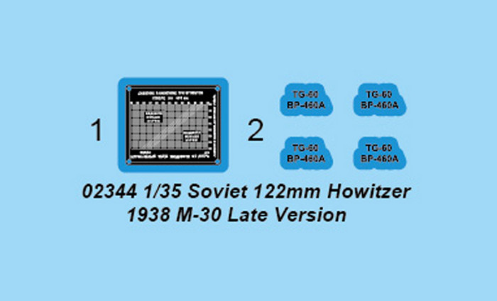 Trumpeter 02344 1/35 Scale Soviet 122mm Howitzer 1938 M-30 Late Version Military Assembly Model Kits