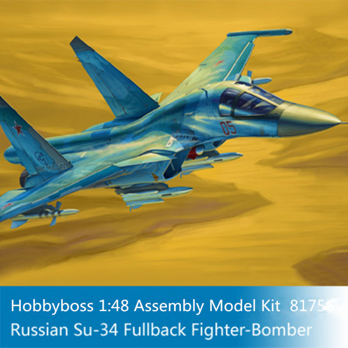 HobbyBoss 81756 1/48 Scale Russian Su-34 Fullback Fighter-Bomber Military Plastic Assembly Model Kit