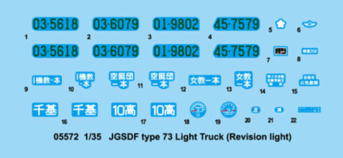 Trumpeter 05572 1/35 Scale JGSDF type 73 Light Truck (Revision light) Assembly Model Building Kits