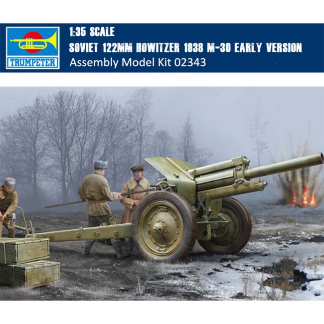 Trumpeter 02343 1/35 Scale Soviet 122mm Howitzer 1938 M-30 Early Version Military Assembly Model Kits