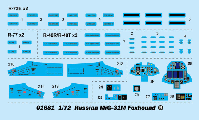 Trumpeter 01681 1/72 Scale Russian MiG-31M Foxhound Military Plastic Aircraft Assembly Model Kit