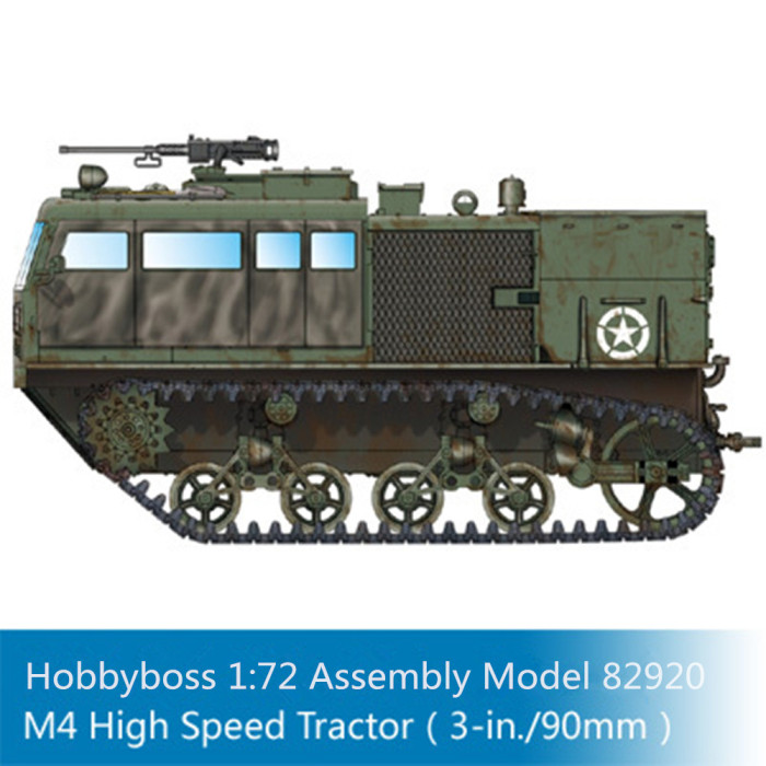 HobbyBoss 82920 1/72 Scale M4 High Speed Tractor (3-in./90mm) Military Plastic Assembly Model Kits