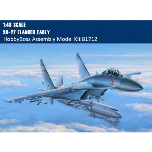 HobbyBoss 81712 1/48 Scale Su-27 Flanker Early Version Fighter Military Plastic Assembly Model Kits