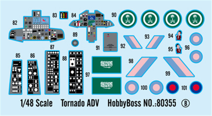 HobbyBoss 80355 1/48 Scale Tornado ADV Fighter Military Plastic Aircraft Assembly Model Building Kits