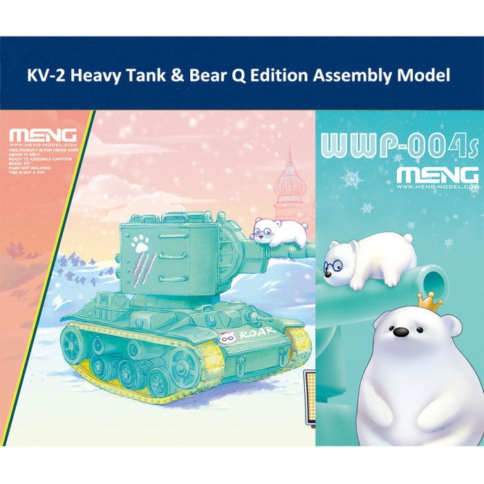 Meng WWP-004s KV-2 Heavy Tank & Bear Character Q Edition Plastic Assembly Model Kit