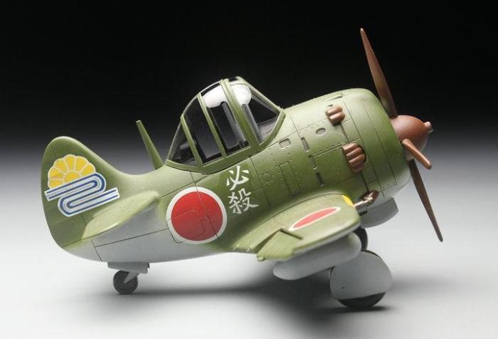 Tiger Model 102 WWII Japanese Nakajima KI-84 Hayate Fighter Cute Series Q Edition Plastic Aircraft Assembly Model Kit