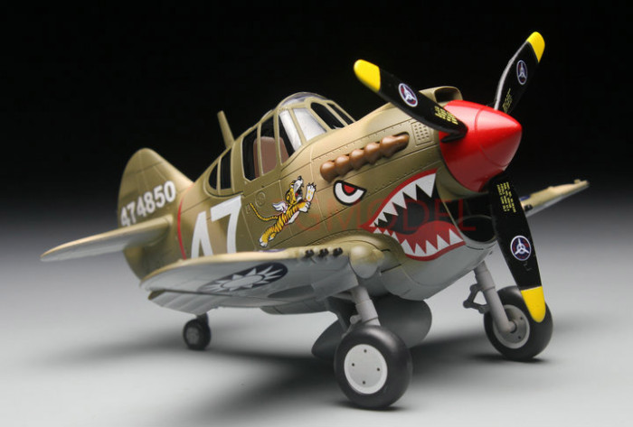 Tiger Model 106 WWII US Curtiss P-40 Warhawk Fighter Cute Series Q Edition Plastic Aircraft Assembly Model Kit