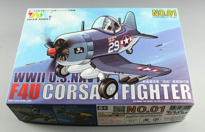 Tiger Model 101 WWII US Navy F4U Corsair Fighter Cute Series Q Edition Plastic Aircraft Assembly Model Kit