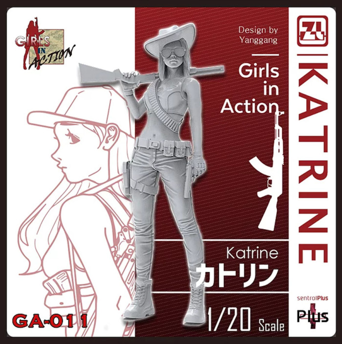 ZLPLA Genuine 1/20 Scale Girls in Action Katrine Resin Figure Assembly Model Kit GA-011