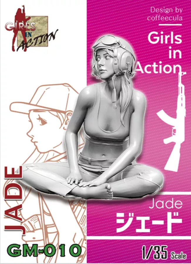 ZLPLA Genuine 1/35 Scale Jade Girls in Action Resin Figure Assembly Model Kit GM-010