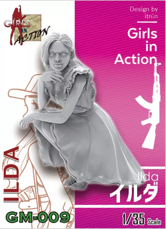 ZLPLA Genuine 1/35 Scale Resin Figure ILDA Girls in Action Assembly Model Kit GM-009