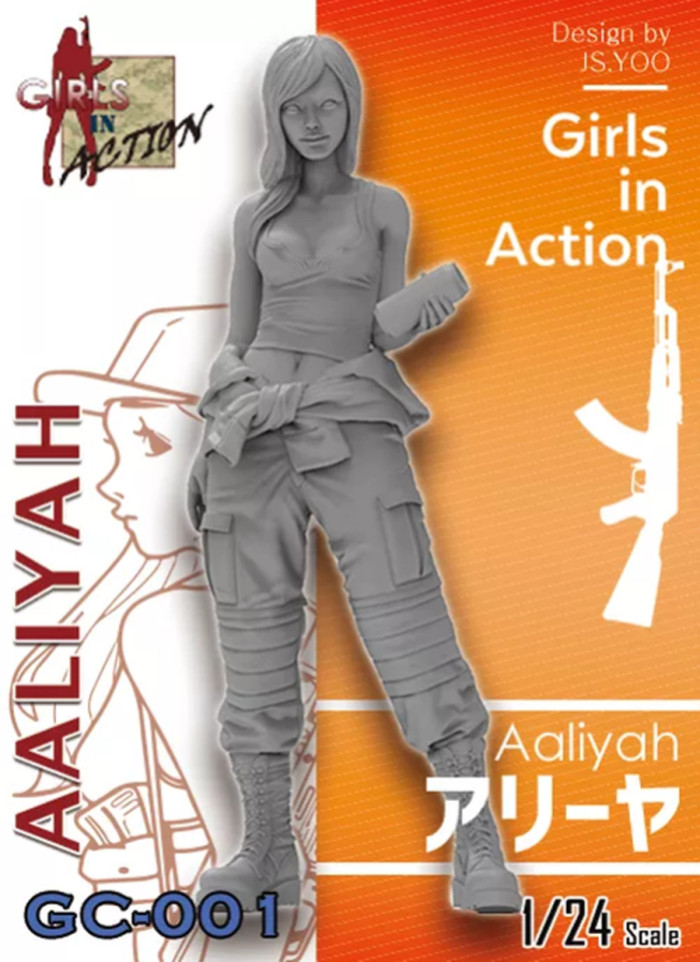 ZLPLA Genuine 1/24 Scale Girls in Action Aaliyah Resin Figure Assembly Model Kit GC-001
