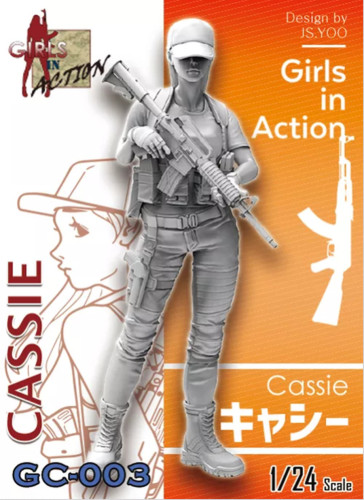 ZLPLA Genuine 1/24 Scale Girls in Action Cassie Resin Figure Assembly Model Kit GC-003