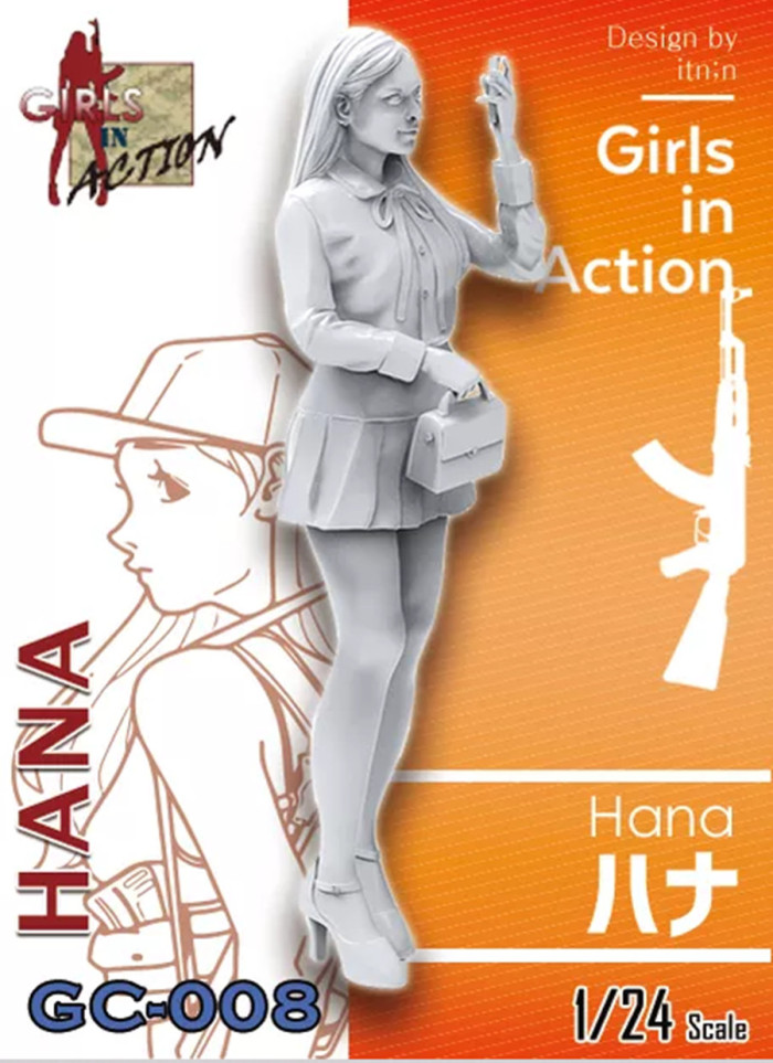 ZLPLA Genuine 1/24 Scale Resin Figure Hana Girls in Action Assembly Model Kit GC-008