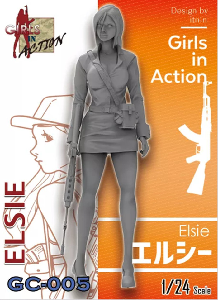 ZLPLA Genuine 1/24 Scale Girls in Action Elsie Resin Figure Assembly Model Kit GC-005