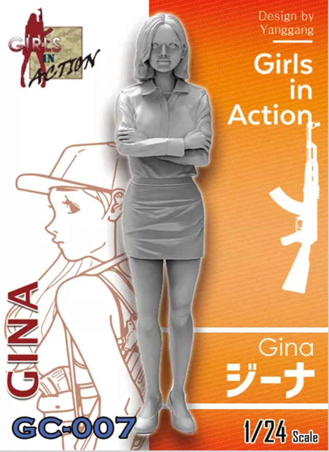 ZLPLA Genuine 1/24 Scale Girls in Action Gina Resin Figure Assembly Model Kit GC-007