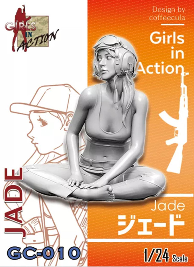 ZLPLA Genuine 1/24 Scale Girls in Action Jade Resin Figure Assembly Model Kit GC-010