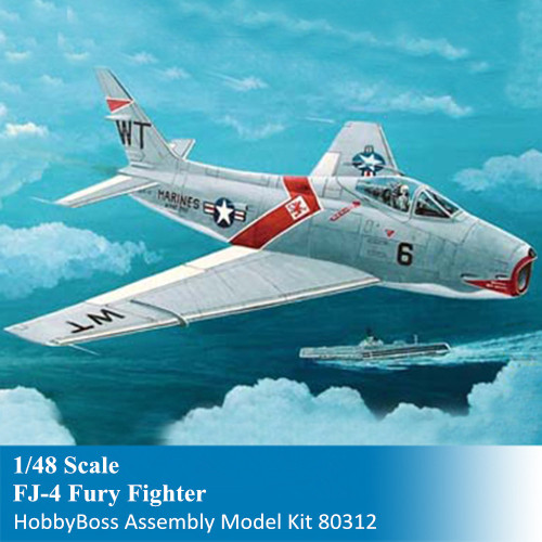 HobbyBoss 80312 1/48 Scale FJ-4 Fury Fighter Military Plastic Assembly Aircraft Model Kits