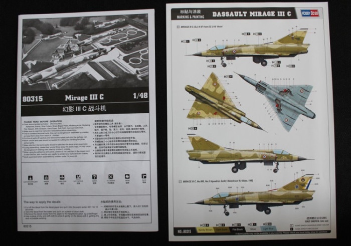 HobbyBoss 80315 1/48 Scale Mirage IIIC Fighter Military Plastic Aircraft Assembly Model Kits