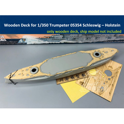 Wooden Deck Masking Sheet for 1/350 Scale Trumpeter 05354 Schleswig – Holstein Battleship 1935 Ship Model CY350057