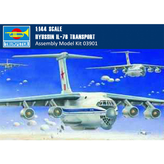 Trumpeter 03901 1/144 Scale llyushin IL-76 Transport Plastic Aircraft Assembly Model Building Kits
