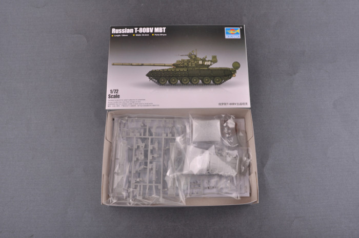 Trumpeter 07145 1/72 Scale Russian T-80BV MBT Military Plastic Tank Assembly Model Kit