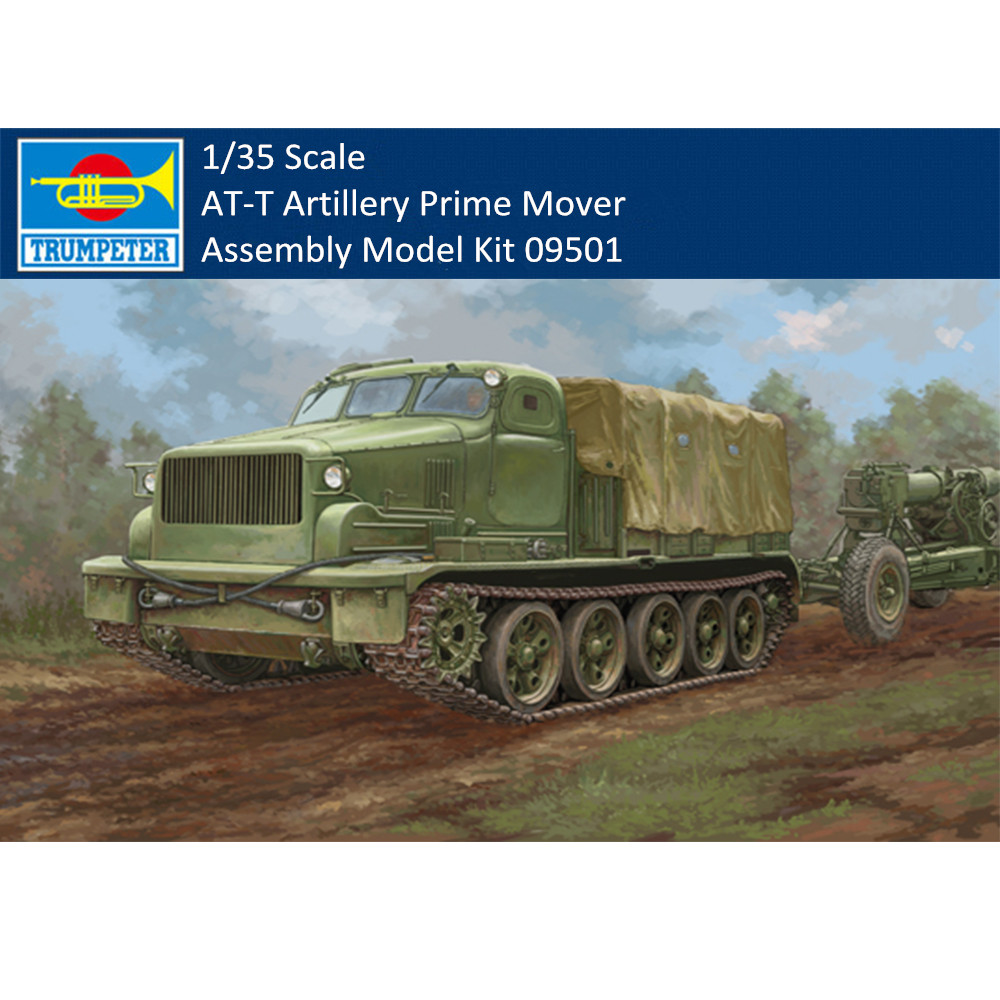 US$ 50.00 - Trumpeter 09501 1/35 Scale Soviet AT-T Artillery Prime Mover Military  Plastic Assembly Model Building Kits 