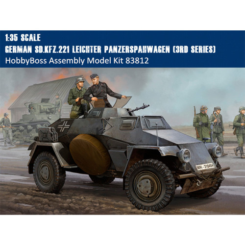 HobbyBoss 83812 1/35 Scale German Sd.Kfz.221 Leichter Panzerspahwagen 3rd Series Armor Assembly Model Kit