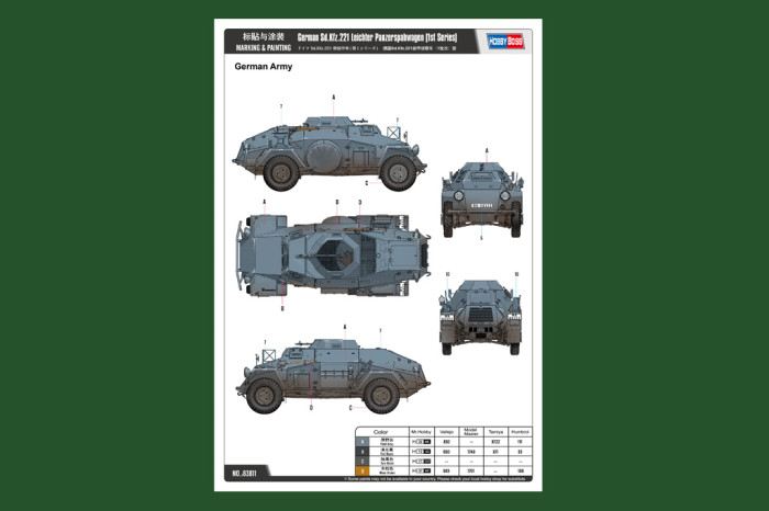 HobbyBoss 83811 1/35 Scale German Sd.Kfz.221 Leichter Panzerspahwagen 1st Series Armor Assembly Model Kit