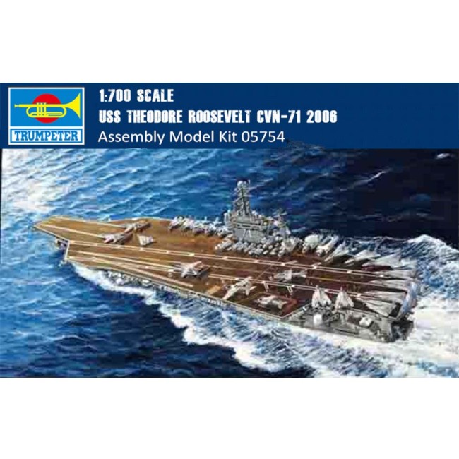 Trumpeter 05754 1/700 Scale USS THEODORE ROOSEVELT CVN-71 2006 Military Plastic Assembly Model Kits