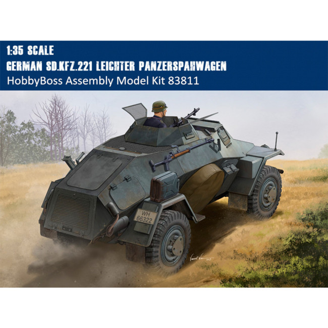HobbyBoss 83811 1/35 Scale German Sd.Kfz.221 Leichter Panzerspahwagen 1st Series Armor Assembly Model Kit