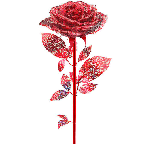 Piececool 3D Metal Puzzle Romantic Rose Assembly Model Kit Gift DIY 3D Laser Cut Toy Red P099-R