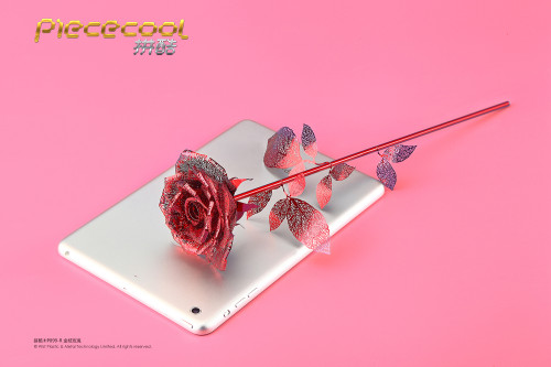 Us 19 49 Piececool 3d Metal Puzzle Romantic Rose Assembly Model