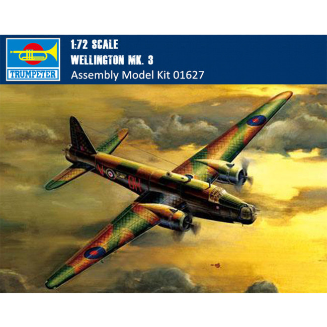 Trumpeter 01627 1/72 Scale Wellington Mk. 3 Bomber Plastic Military Assembly Aircraft Model Kits