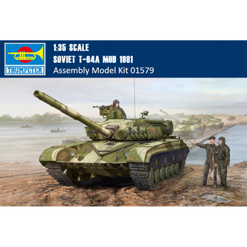 Trumpeter 01579 1/35 Scale Soviet T-64A MOD 1981 Military Plastic Tank Assembly Model Building Kits