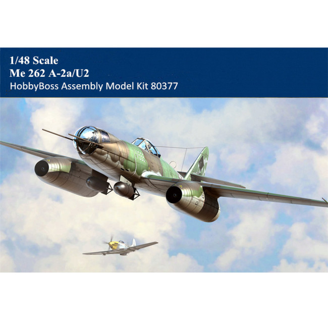 HobbyBoss 80377 1/48 Scale Me 262 A-2a/U2 Fighter Military Plastic Aircraft Assembly Model Building Kits