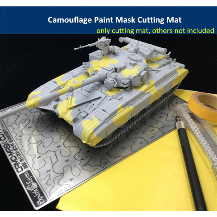 Modern AFV Camouflage Paint Mask Cutting Mat Board Assembly Model Tools AJ0084