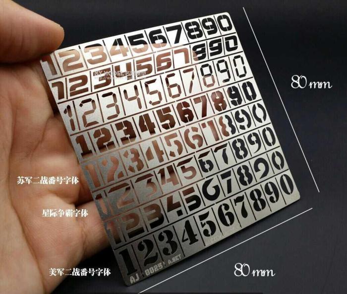 1/35 Scale Equipment Number Stenciling Template General Use Model Painting Tool AJ0025