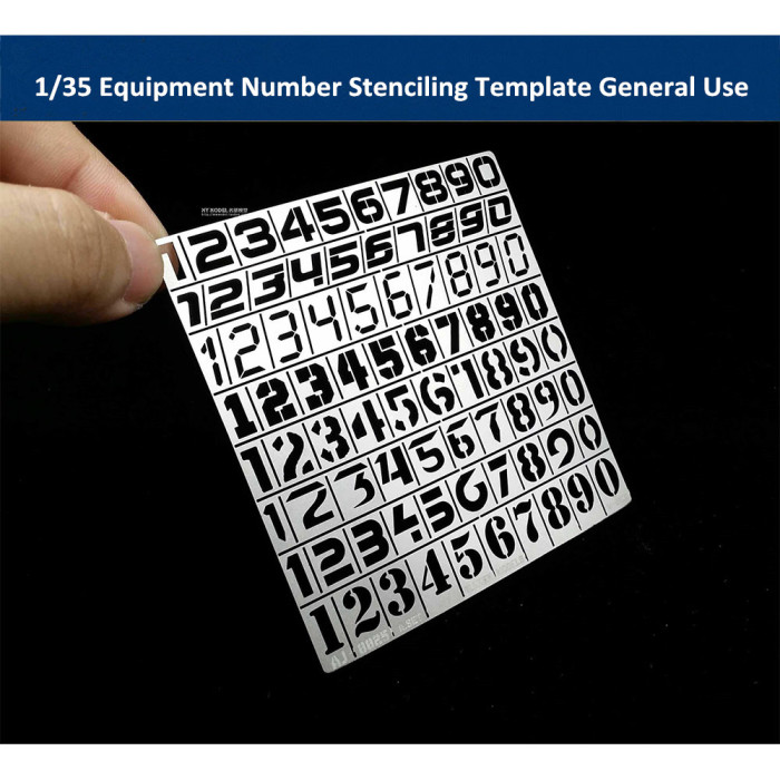 1/35 Scale Equipment Number Stenciling Template General Use Model Painting Tool AJ0025