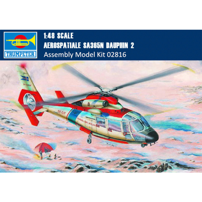 Trumpeter 02816 1/48 Scale Aerospatiale SA365N Dauphin 2 Helicopter Plastic Aircraft Assembly Model Kit