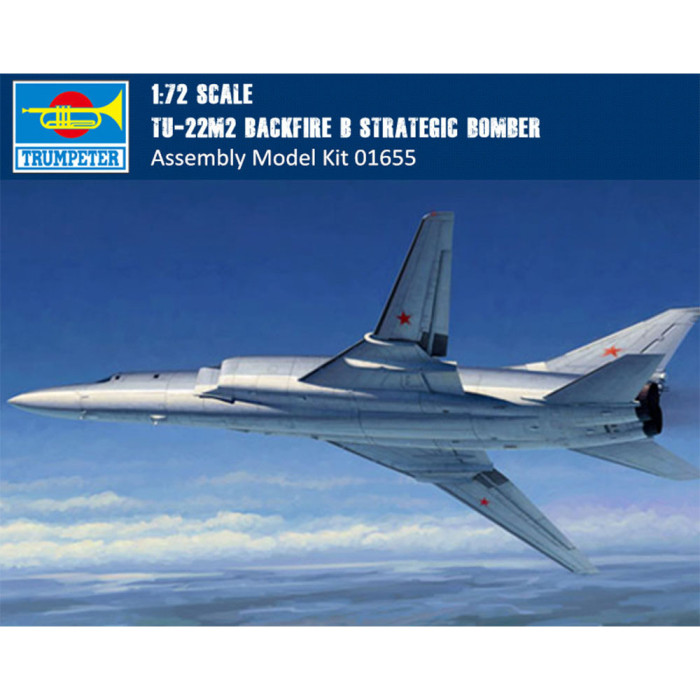 Trumpeter 01655 1/72 Scale Tu-22M2 Backfire B Strategic Bomber Military Plastic Aircraft Assembly Model Kit