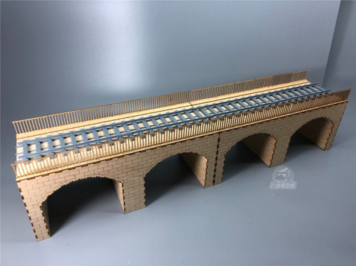 1/35 Scale Railway Stone Arch Bridge Diorama Wooden Assembly Model Kit