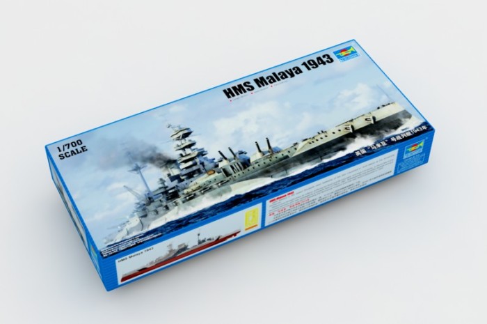 Trumpeter 05799 1/700 Scale HMS Malaya 1943 Battleship Plastic Military Assembly Model Kits