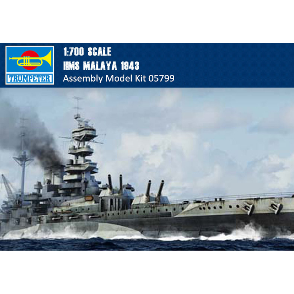 US$ 32.99 - Trumpeter 05799 1/700 Scale HMS Malaya 1943 Battleship