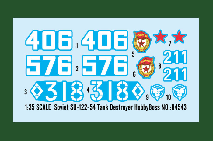 HobbyBoss 84543 1/35 Scale Soviet SU-122-54 Tank Destroyer Military Plastic Assembly Model Kit