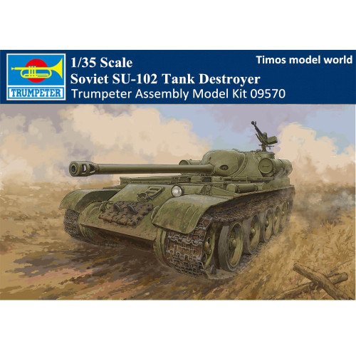 Trumpeter 09570 1/35 Scale Soviet SU-102 Tank Destroyer Military Plastic Assembly Model Kits