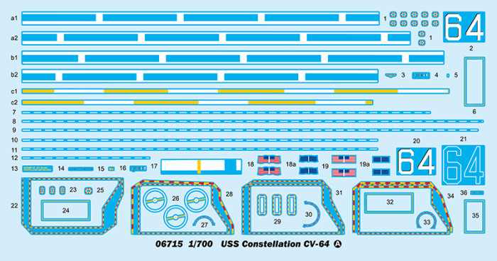 Trumpeter 06715 1/700 Scale USS Constellation CV-64 Aircraft Carrier Military Plastic Assembly Model Kit
