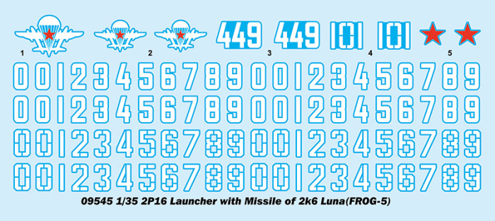 Trumpeter 09545 1/35 Scale 2P16 Launcher with Missile of 2k6 Luna (FROG-5) Military Assembly Model Kits