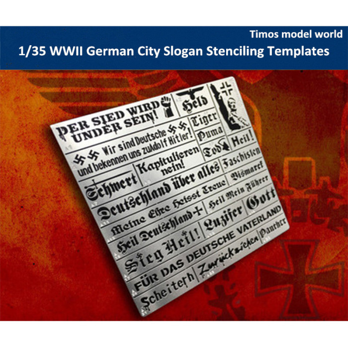 1/35 Scale WWII German City Slogan General Use Stenciling Templates AJ0033